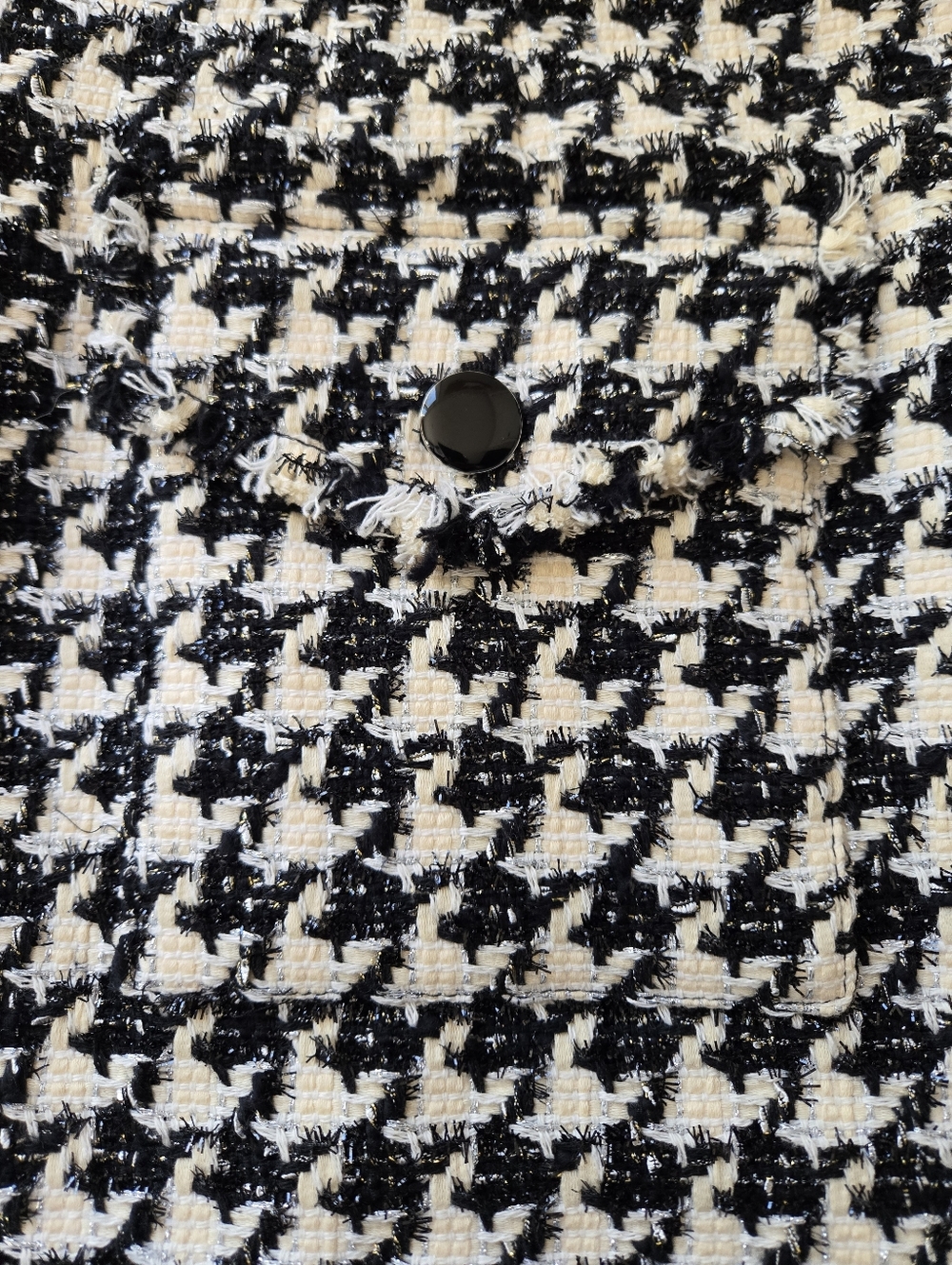 Veronica Beard Adriel Houndstooth Tweed Mini Skirt Black White Office Cotton 12 - Picture 7 of 13